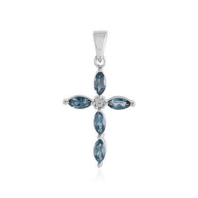 Ciondolo in argento con Topazio Blu Londra