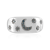 Anello in argento con Diamante Blu SI1