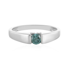 Anello in oro con Diamante Blu Cielo I4