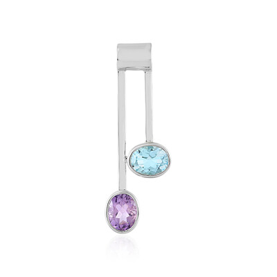 Ciondolo in argento con Topazio Blu Cielo (MONOSONO COLLECTION)