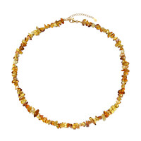Collana in argento con Ambra Baltica Cognac