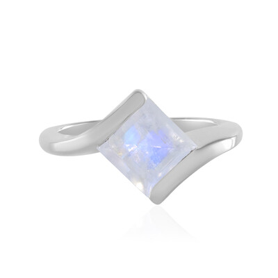 Anello in argento con Pietra di Luna Arcobaleno