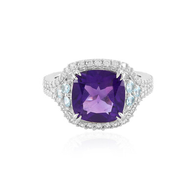 Anello in argento con Ametista Siberiana (Adela Silber)