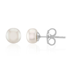 Orecchini in argento con Perla d'Acqua Dolce Bianca (TPC)