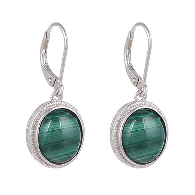 Orecchini in argento con Malachite