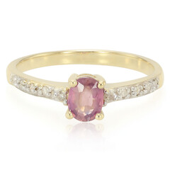 Anello in oro con Zaffiro Padparadscha (non riscaldato)