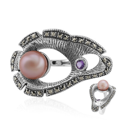 Anello in argento con Perla Ming (Annette classic)