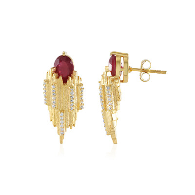 Orecchini in argento con Rubino del Madagascar (MONOSONO COLLECTION)