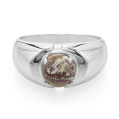 Anello da uomo in argento con Diaspro Dentritico Sonora