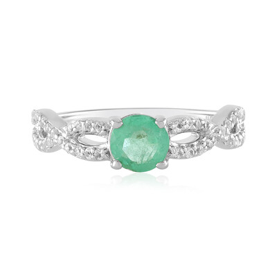 Anello in argento con Smeraldo Russo (Adela Silber)