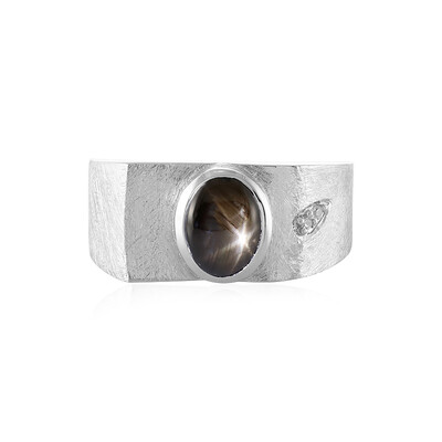 Anello in argento con Zaffiro Stellato Nero