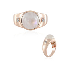 Anello in argento con Pietra di Luna Arcobaleno (KM by Juwelo)
