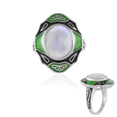 Anello in argento con Pietra di Luna Arcobaleno (Adela Silber)