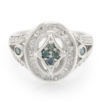 Anello in argento con Diamante Blu