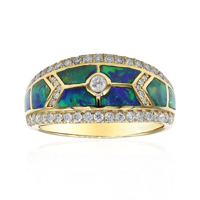Anello in oro con Opale Nero di Lightning Ridge (CIRARI)