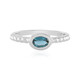 Anello in argento con Cianite Blu Foglia di Tè