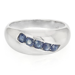 Anello da uomo in argento con Zaffiro di Laos