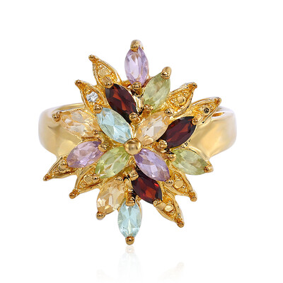 Anello in argento con gemme preziose miste