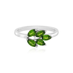 Anello in argento con Diopside Russo