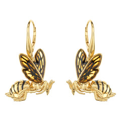 Orecchini in argento con Ambra Baltica Limone