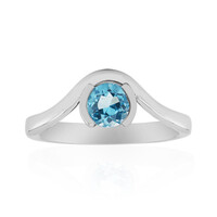 Anello in argento con Topazio Blu Svizzero