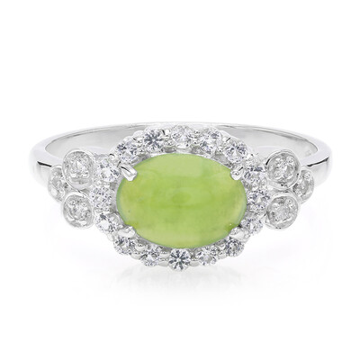 Anello in argento con Crisoprasio Imperiale