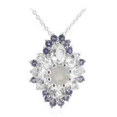 Collana in argento con Pietra di Luna Arcobaleno