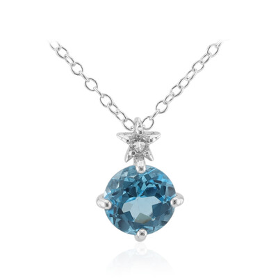 Collana in argento con Topazio Blu Svizzero