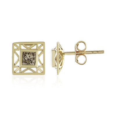 Orecchini in oro con Diamante Champagne I2 (Ornaments by de Melo)