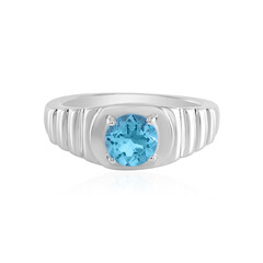 Anello in argento con Topazio Blu Svizzero