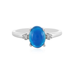 Anello in argento con Opale Blu dell'Etiopia