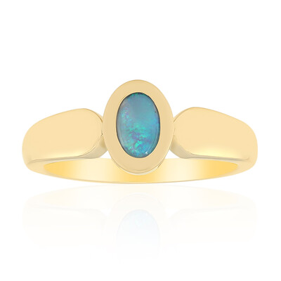 Anello in oro con Opale Nero di Lightning Ridge