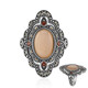 Anello in argento con Pietra di Luna Pesca (Annette classic)