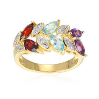 Anello in argento con Granato Mozambico