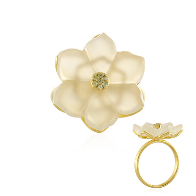 Anello in argento con Onice Bianca