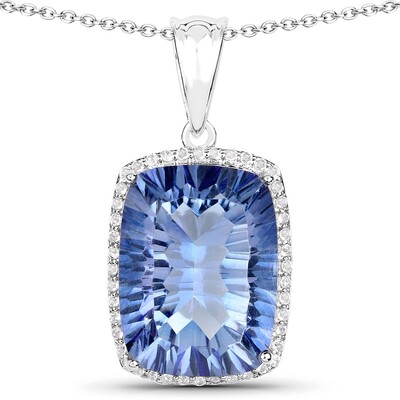 Collana in argento con Quarzo Mistico Blu