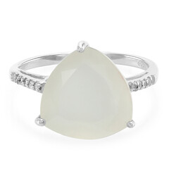 Anello in argento con Pietra di Luna Bianca