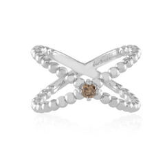 Anello in argento con Diamante Champagne I3 (de Melo)