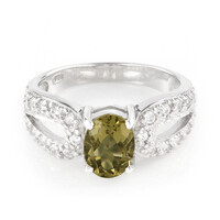 Anello in argento con Quarzo Oliva