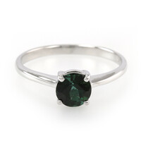 Anello in argento con Tormalina Verde Blu di Sapo