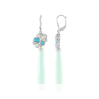 Orecchini in argento con Calcedonio Verde (KM by Juwelo)