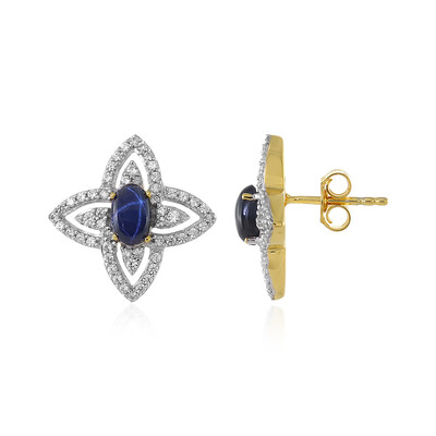 Orecchini in argento con Zaffiro Stellato Blu