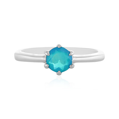 Anello in argento con Opale Blu dell'Etiopia