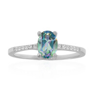 Anello in argento con Topazio Mistico Verde Blu