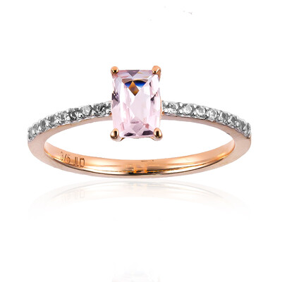 Anello in oro con Berillo Rosa non riscaldato