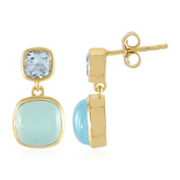 Orecchini in argento con Calcedonio Blu