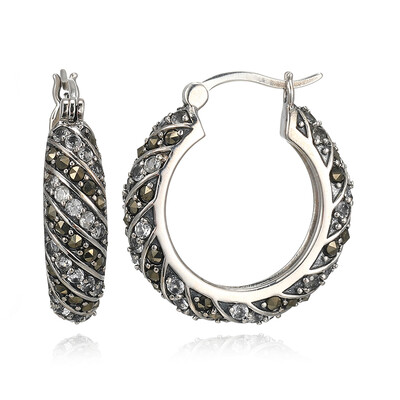 Orecchini in argento con Topazio Bianco