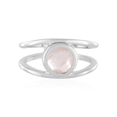 Anello in argento con Quarzo Rosa