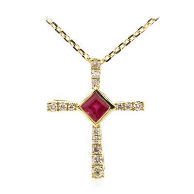 Collana in oro con Rubino Mozambico AAA (CIRARI)