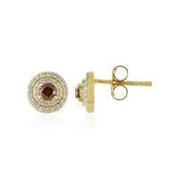 Orecchini in argento con Diamante Cognac I3